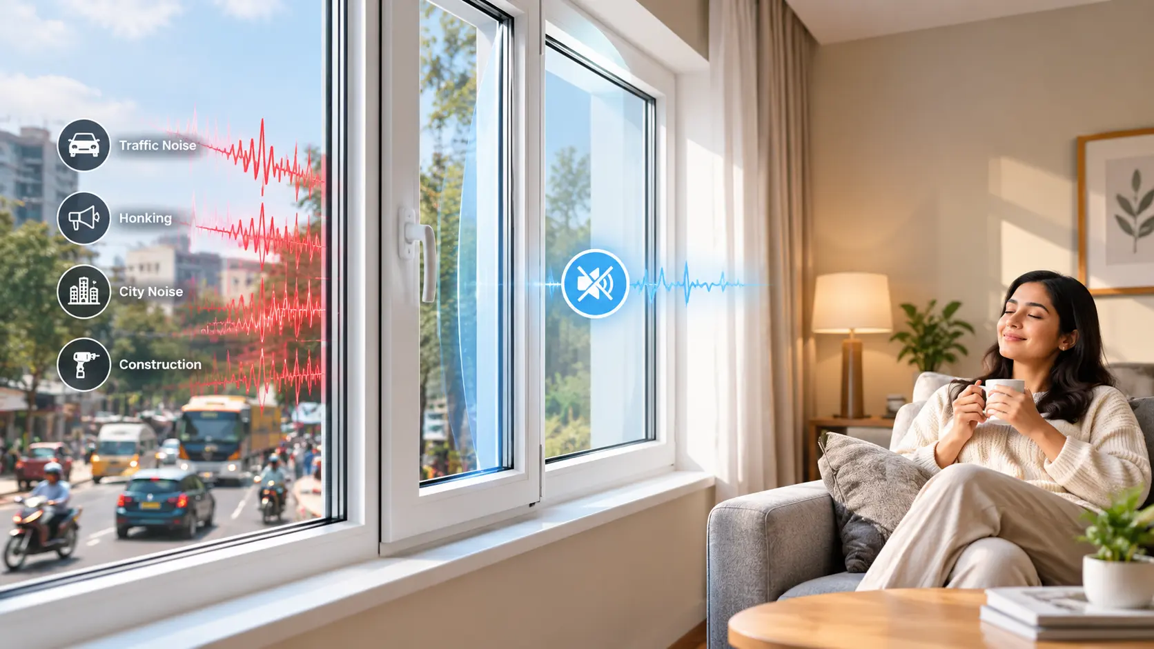 Sound insulation uPVC windows installed by Khidkiwalas
